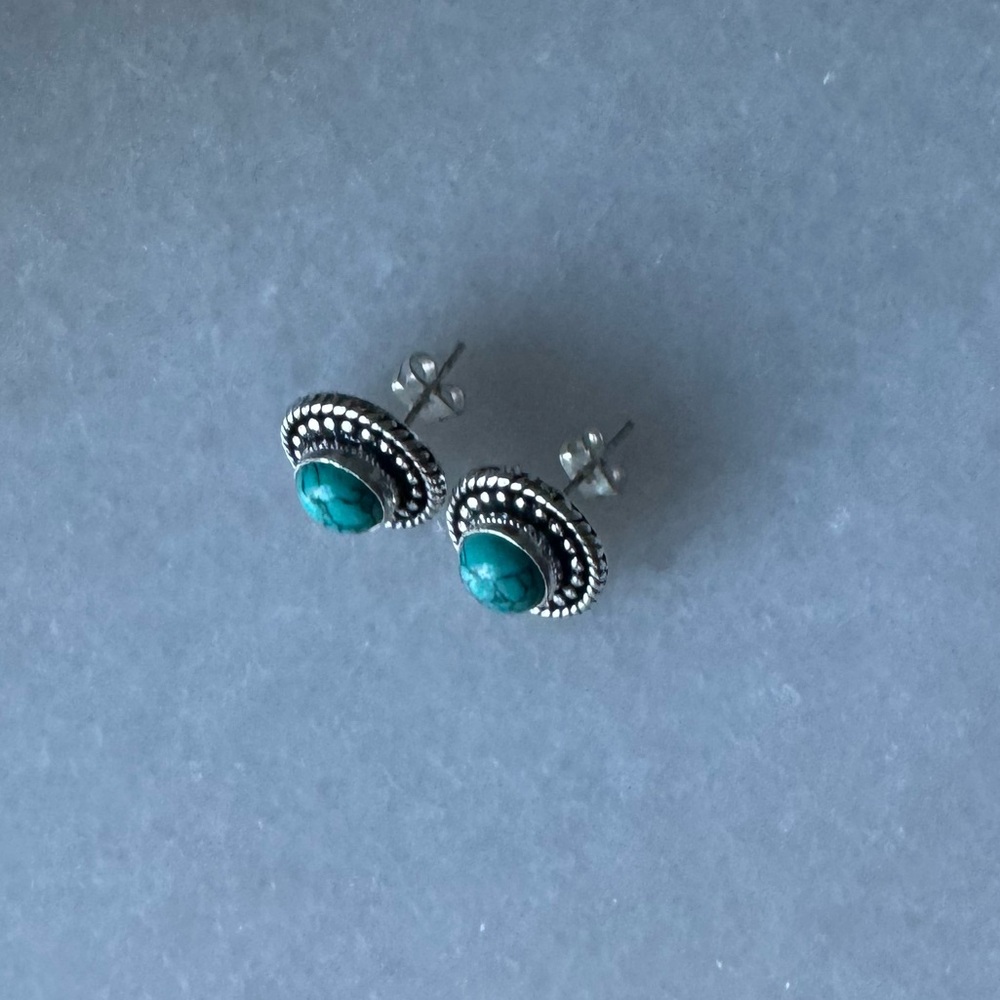 NWOT Sundance Blooming Wreath Earrings, Turquoise, Sterling Silver - Picture 3 of 4